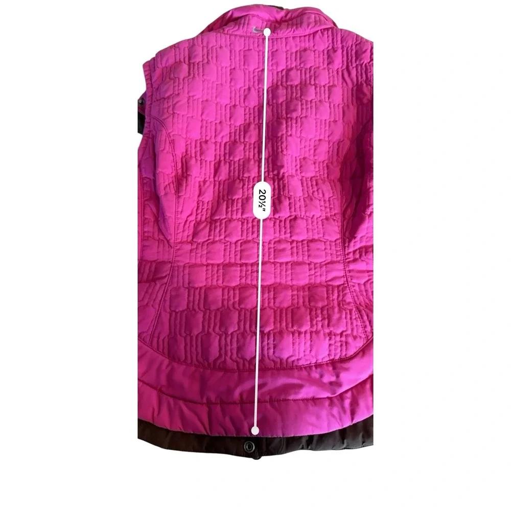 Nike Vest Women's Small (4-6) Pink Sleeveless High Collar‎ Faux Fur Zip Button